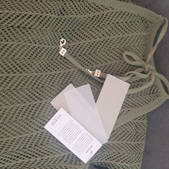 GUESS Women's Sophie Halter Maxi Sweater Dress- Green- Size S - Picture 8 of 8